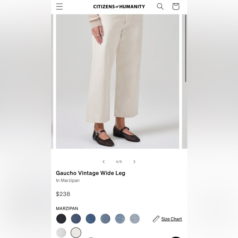 Citizens of Humanity - Gaucho Vintage Wide Leg Jeans in Marzipan - Picture 5 of 10